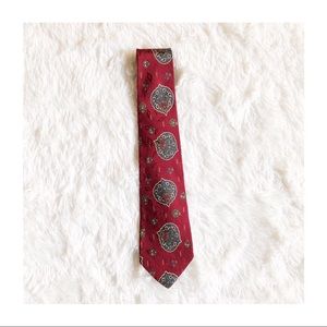 VTG YSL Yves St. Laurent 100% Silk Tie Red EUC